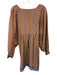 Joie Size Large Blue & Orange Linen Blend Long puff sleeve Abstract Print Dress Blue & Orange / Large