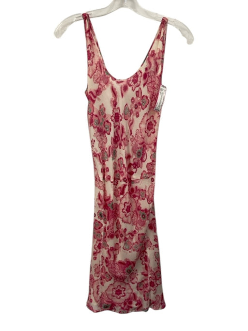 Burberry Size 8 Pink, Green, White Silk Sleeveless Floral Twist Knot Dress Pink, Green, White / 8