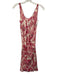 Burberry Size 8 Pink, Green, White Silk Sleeveless Floral Twist Knot Dress Pink, Green, White / 8