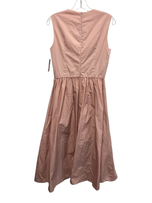 Heyson Size M Light Pink Polyester Sleeveless V Neck Paneled Gathered Dress Light Pink / M