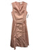 Heyson Size M Light Pink Polyester Sleeveless V Neck Paneled Gathered Dress Light Pink / M