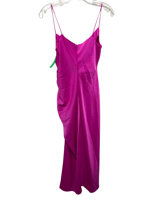 BHLDN Size 2 Fuchsia & Black Polyester Satin Spaghetti Strap Back Zip Dress Fuchsia & Black / 2