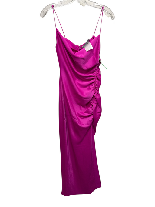 BHLDN Size 2 Fuchsia & Black Polyester Satin Spaghetti Strap Back Zip Dress Fuchsia & Black / 2