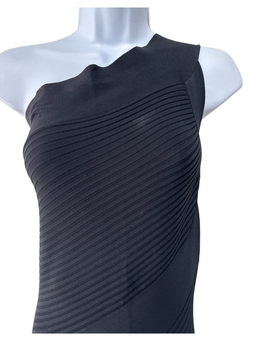 Alaia Size 42 / S Black No Fabric Tag One Shoulder Sleeveless Ribbed Maxi Dress Black / 42 / S