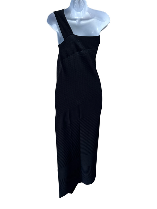 Alaia Size 42 / S Black No Fabric Tag One Shoulder Sleeveless Ribbed Maxi Dress Black / 42 / S