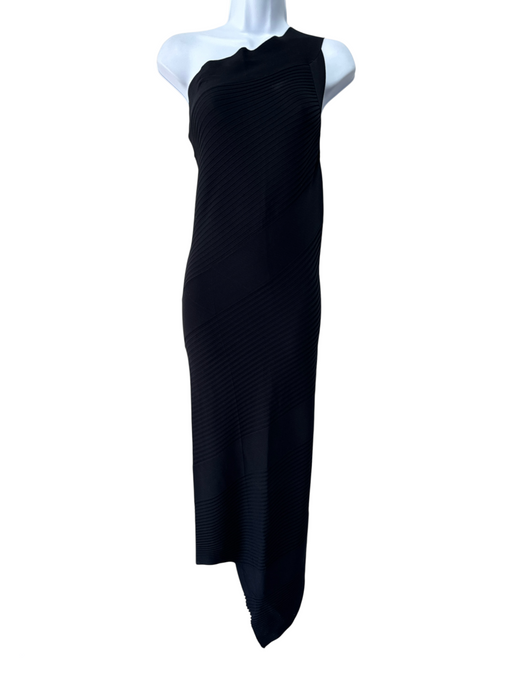 Alaia Size 42 / S Black No Fabric Tag One Shoulder Sleeveless Ribbed Maxi Dress Black / 42 / S
