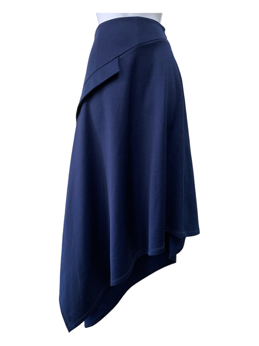 JW Anderson Size 6 Navy Blue Polyester Asymetric Ruffle Detail Side Zip Skirt Navy Blue / 6
