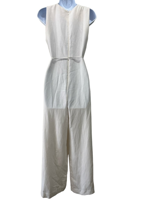 Rosetta Getty Collective Size 6 Ivory White Rayon & Linen Sleeveless Jumpsuit Ivory White / 6