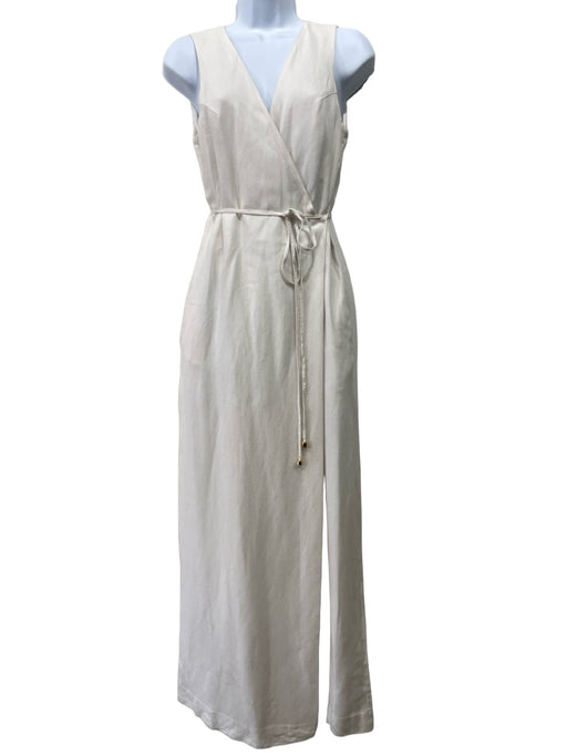 Rosetta Getty Collective Size 6 Ivory White Rayon & Linen Sleeveless Jumpsuit Ivory White / 6