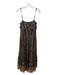 Kobi Halperin Size S Black Brown Silver Floral Metallic Thread Tie Front Dress Black Brown Silver / S