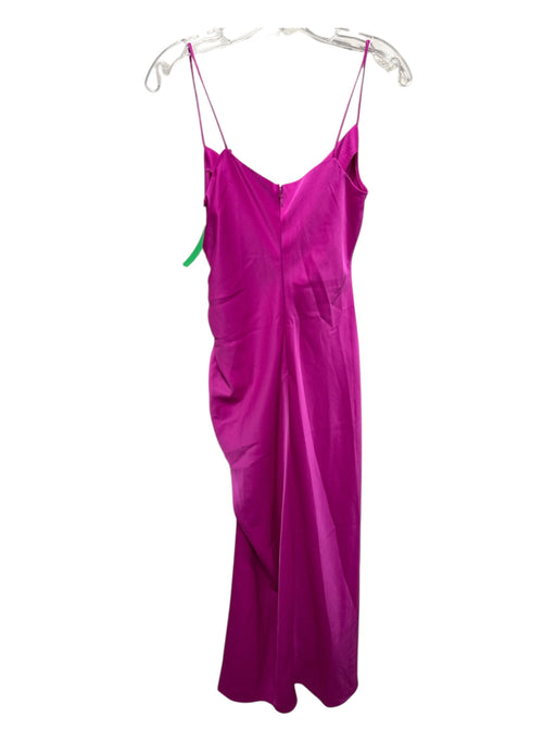 BHLDN Size 2 Fuchsia & Black Polyester Satin Spaghetti Strap Back Zip Dress Fuchsia & Black / 2