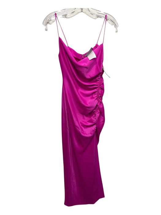 BHLDN Size 2 Fuchsia & Black Polyester Satin Spaghetti Strap Back Zip Dress Fuchsia & Black / 2