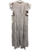 Pinch Size L White, Pink & Gray Cotton Blend Sleeveless Striations Tiered Dress White, Pink & Gray / L
