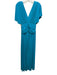 Anamaria Couture Size M Teal Blue Polyamide Blend Cap Sleeve V Neck V Back Dress Teal Blue / M