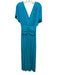 Anamaria Couture Size M Teal Blue Polyamide Blend Cap Sleeve V Neck V Back Dress Teal Blue / M