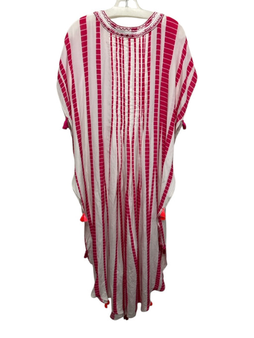 Hemant & Nandita Size S Cream White & Pink Silk Tassel Detail Striped Dress Cream White & Pink / S