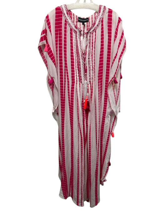 Hemant & Nandita Size S Cream White & Pink Silk Tassel Detail Striped Dress Cream White & Pink / S