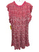 Poupette St. Barth Size L Mixed Pinks Viscose Abstract Floral V Neck Dress Mixed Pinks / L
