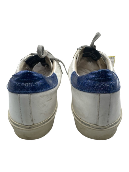 Golden Goose Shoe Size 40 White, gray & blue Leather Glitter Detail Sneakers White, gray & blue / 40