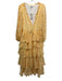 All Things Mochi Size L Yellow & Orange Silk & Polyester Long Sleeve Dress Yellow & Orange / L