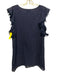 Lilly Pulitzer Size L Navy Blue Cotton Eyelet Lace Flutter Sleeve Pom Pom Dress Navy Blue / L