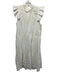 Sea New York Size M Cream White Cotton Blend Flutter Sleeves Ruffle Trim Dress Cream White / M