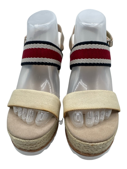 Steve Madden Shoe Size 9 Beige & Multi Canvas & Jute Wedge Slingback Sandals Beige & Multi / 9