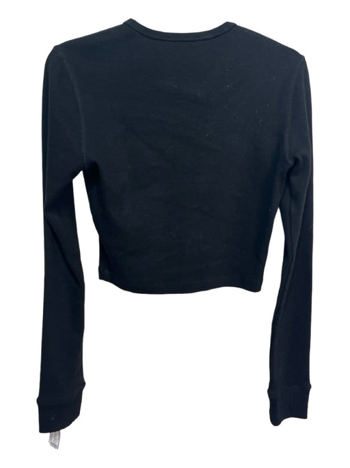 Wardrobe.NYC Size Est S Black Cotton & Elastane Micro Waffle Knit Crew Neck Top Black / Est S