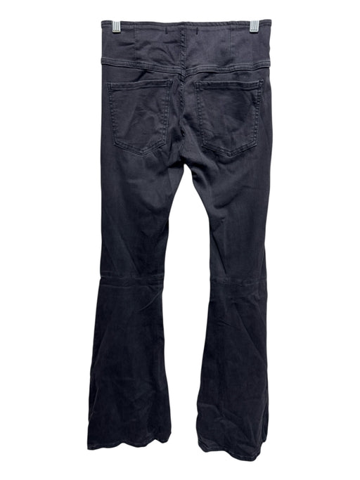 Free People Size 25 Black Cotton & Viscose Elastic Waist Flare Hem Pants Black / 25