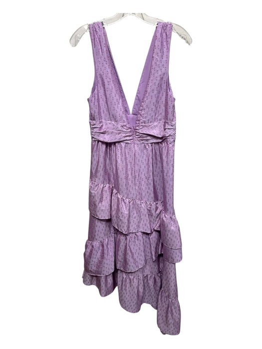 Hutch Size 4 Light Purple Polyester Clipped Dots Ruffle Sleeveless Dress Light Purple / 4