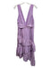 Hutch Size 4 Light Purple Polyester Clipped Dots Ruffle Sleeveless Dress Light Purple / 4