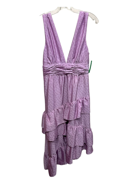 Hutch Size 4 Light Purple Polyester Clipped Dots Ruffle Sleeveless Dress Light Purple / 4