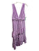 Hutch Size 4 Light Purple Polyester Clipped Dots Ruffle Sleeveless Dress Light Purple / 4