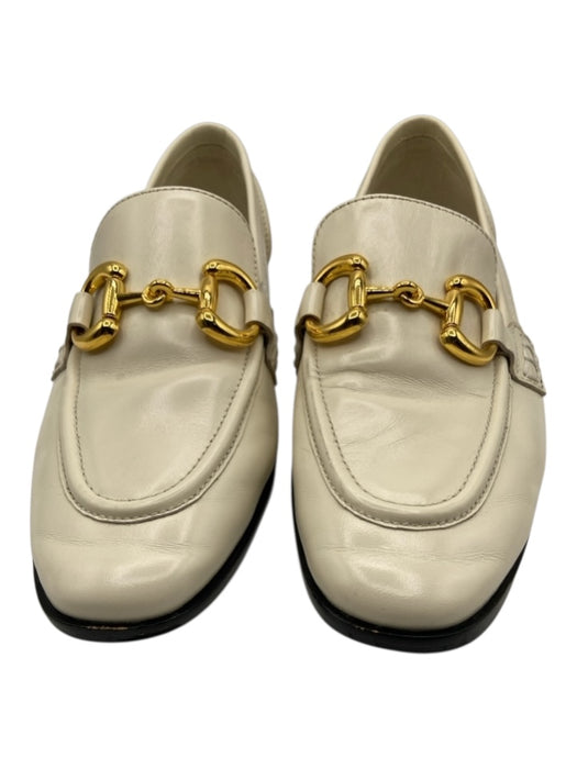 Jeffrey Campbell Shoe Size 8.5 Cream Leather Horsebit Goldtone Hardware Shoes Cream / 8.5