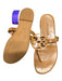 Tory Burch Shoe Size 9 Camel Leather Thong Logo Sandals Camel / 9