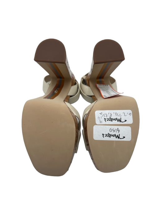 Sam Edelman Shoe Size 6 Cream & Brown Leather & Cork Open Tie Back Pumps Cream & Brown / 6