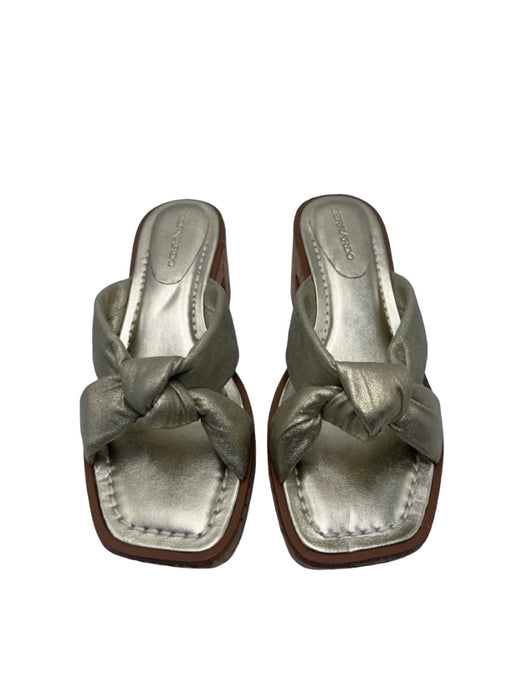Bernardo Shoe Size 8 Gold & Brown Leather & Cork Open Toe & Heel Knot Sandals Gold & Brown / 8