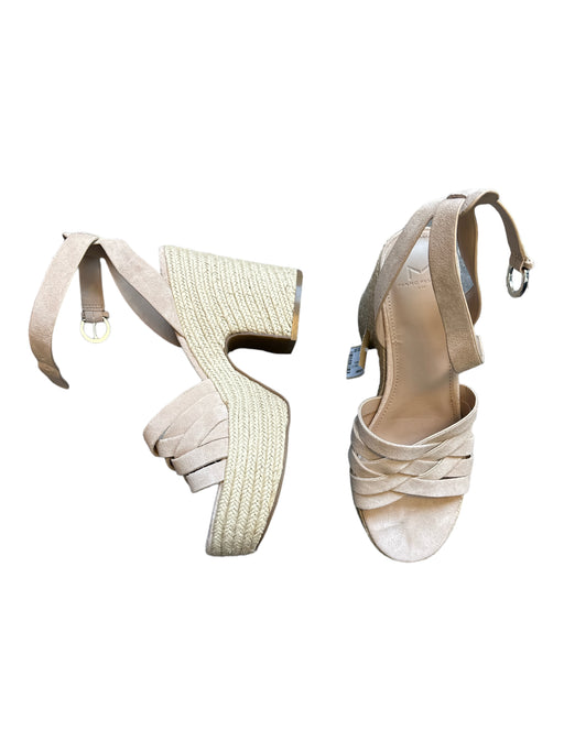Marc Fisher Shoe Size 9.5 nude Suede Espadrille Platform Sandals nude / 9.5