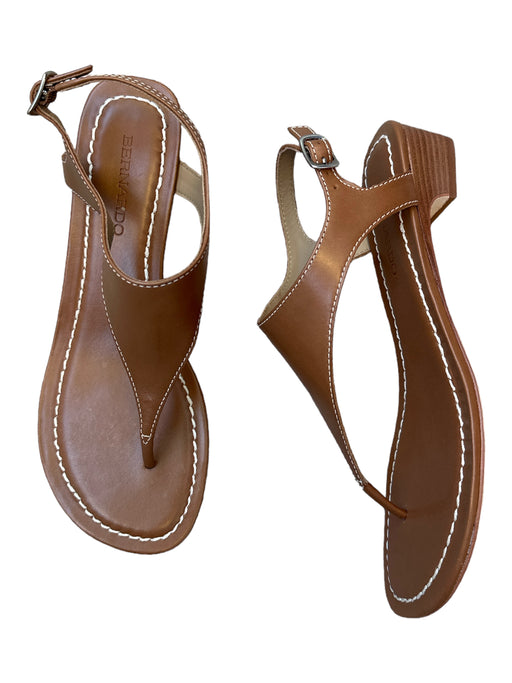 Bernardo Shoe Size 8M Brown Leather Thong Sandals Brown / 8M