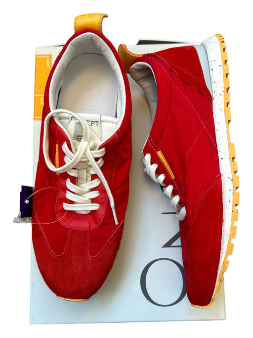 Oncept Shoe Size 6.5 Red & Orange Suede Canvas lace up Athletic Sneakers Red & Orange / 6.5