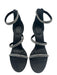 Marc Fisher Shoe Size 9.5 Black & Silver Leather open toe 3 Strap Back Zip Pumps Black & Silver / 9.5