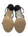 Marc Fisher Shoe Size 9.5 Black & Silver Leather open toe 3 Strap Back Zip Pumps Black & Silver / 9.5