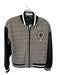 Central Park Size XS Gray & Black Vegan Leather Houndstooth Full ZIp Jacket Gray & Black / XS