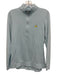 Magnolia Lane Size S Light Blue Modal Blend Mock Neck Front Zip Long Sleeve Top Light Blue / S