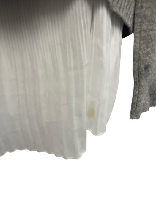 Brochu Walker Size M Gray & White Wool & Cashmere V Neck Heathered Top Gray & White / M