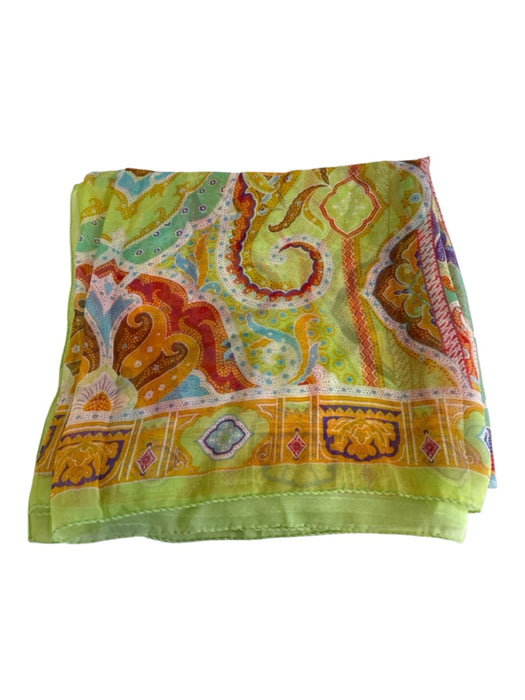 Etro Green & Multi Silk All Over Print Paisley scarf Green & Multi / One Size