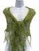 Calypso St. Barth Green Wool Knit Fuzzy Tassels scarf Green