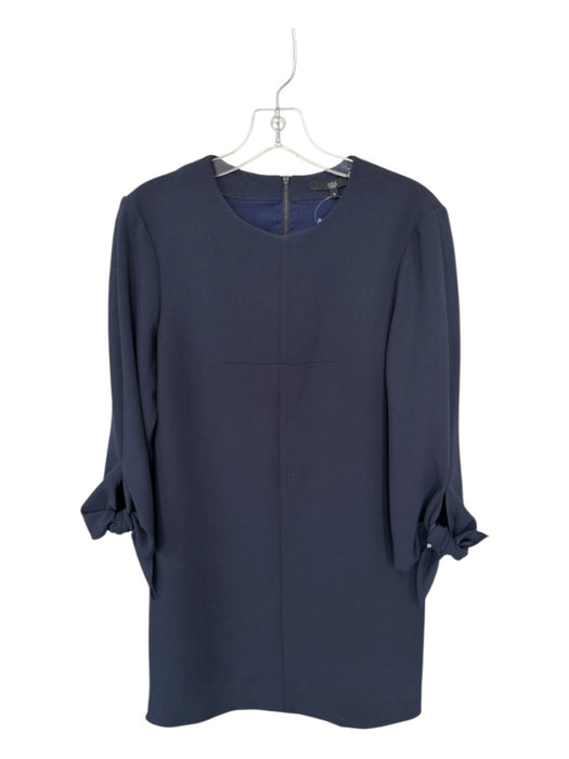 Tibi Size 8 Navy Polyester Long Sleeve Back Zip Dress Navy / 8