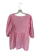 Pomander Place Size M Pink Cotton Quarter sleeve V Neck Ruffle Mini Dress Pink / M