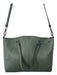 Coach Green Pebbled Leather Gunmetal Hardware Double Top Handle Zip Top Bag Green / M